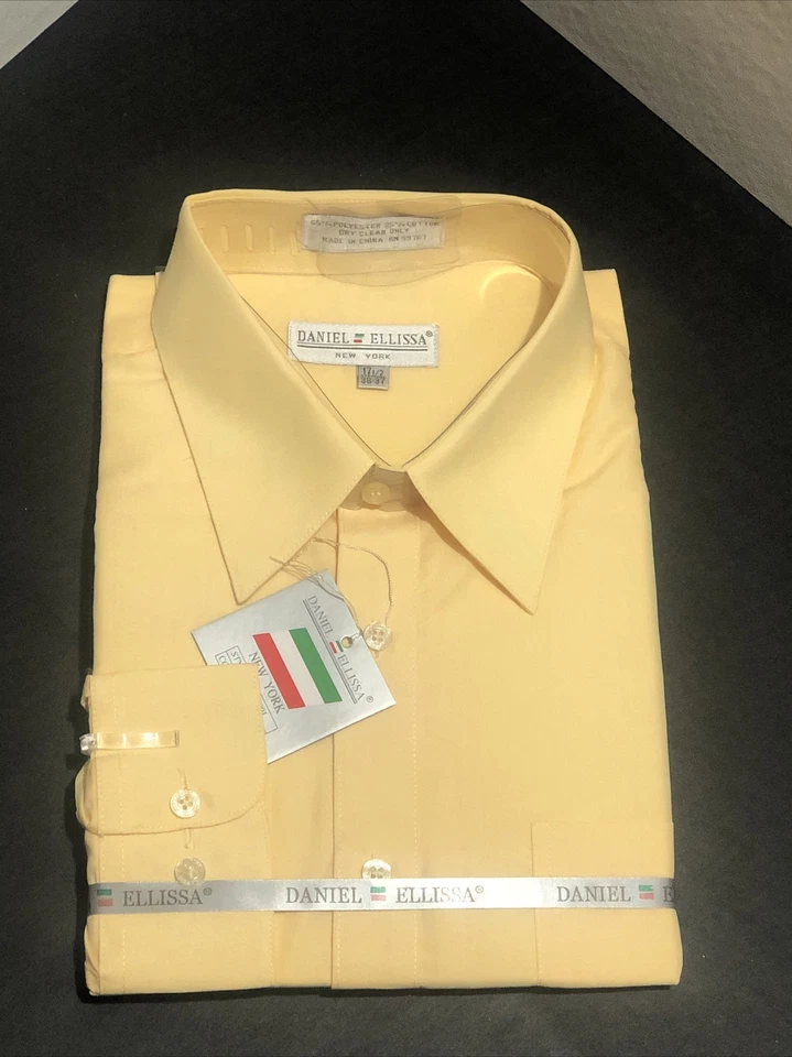Daniel Ellissa новые мужские 17,5 желтый в цвете платье рубашка рукав 36-37 - Изображение 1 из 1