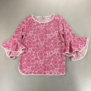 Once & Again NYC Collection Top Blouse Women's Large Ruffle Bell Sleeve - Picture 1 of 12