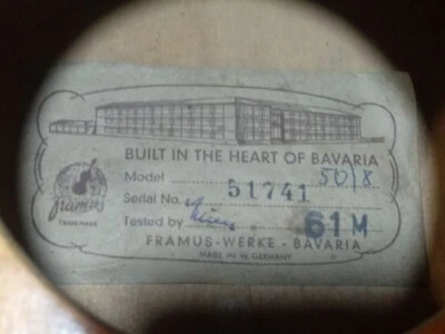 Framus Model 50/8 "Teenager" Parlor Old Guitar Made in Germany - Image 1 of 4