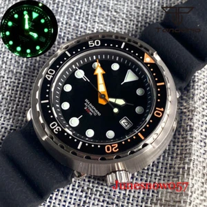 Estuche de reloj de buceo 300M 46,5 mm esfera verde luminosa para hombre para reloj automático NH35A - Imagen 1 de 17