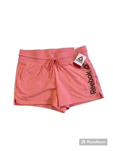 Pantaloncini rilassati Reebok rosa cordino tasche donna taglia M nuovi - Foto 1 di 5