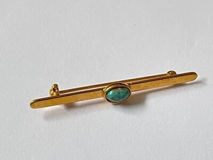 Jolie broche vintage  barrette en métal doré avec pierre bleue - Bijoux vintage - Bild 1 von 2
