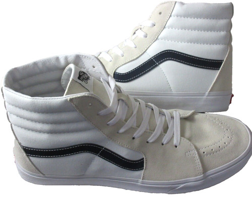 Scarpe Vans Sk8 Hi uomo classiche sportive eleganti blu a righe tela scamosciata taglia 8 5
