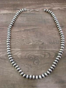Native American Sterling Silver Navajo Pearl 21" Necklace by Halwood - Picture 1 of 5