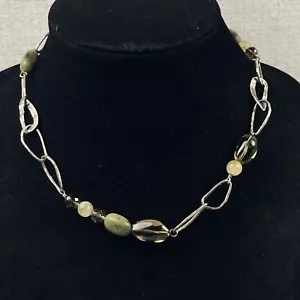 Collana Silpada N1218 Quarzo Fumè Giada Citrino Martellato Argento Sterling 18" - Foto 1 di 9