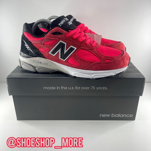 ✅ NUOVO CON SCATOLA New Balance M990PL3 CUSTODIA ROSSA in pelle scamosciata made in US 8 5 UK 8 EU 42