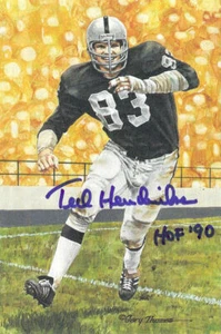 Ted Hendricks Signed Oakland Raiders Goal Line Art Card Blue Hof 90 JSA 21425 - Picture 1 of 1
