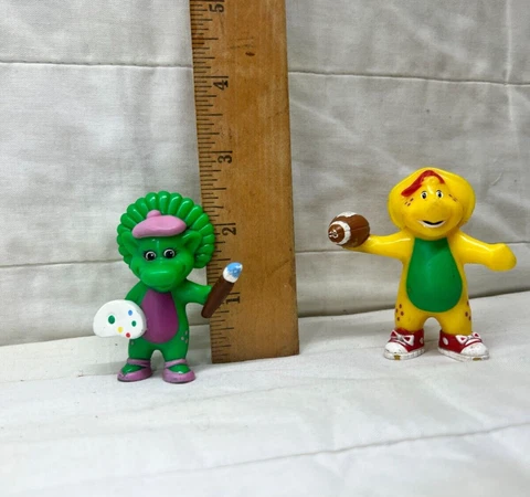 Playskool Barney BJ and Baby Bop Lot of 2 Lyons Group Dinosaur Figures PVC 1996 Cover