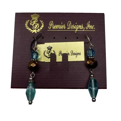 Pendientes Perforados Premier Designs Joyería LAS COLINAS Azul Marrón Nuevos ENVÍO GRATUITO Foto 1 de 3