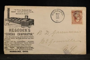 Ohio: Hubbard 1886 #210 Hescock's Eureka Verdampfer Werbung Cover - Bild 1 von 2
