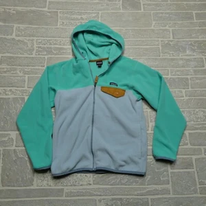 Patagonia Fleece Jacket Youth Size L Micro D Snap-T Sweatshirt Turquoise Blue - Picture 1 of 10