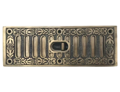 Brass Finish Victorian Style Air Brick Cover Sliding Vent Ornate / Decorative - Image 1 of 4