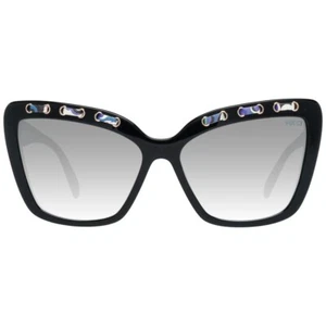 Emilio Pucci EP101 01W Black Cat Eye Sunglasses Plastic Frame 59-16-140 Italy - Picture 1 of 3