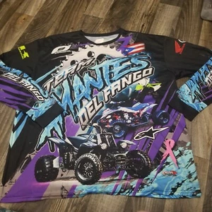 Team Amantes Del Fango ATV Four Wheeler Jersey 2XL Purple Blue Motocross - Picture 1 of 18