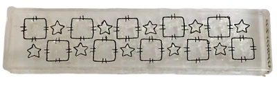 Provo Craft Mounted Clear Acrylic Stamp Country Pattern Checked Stars Border - Image 1 of 4