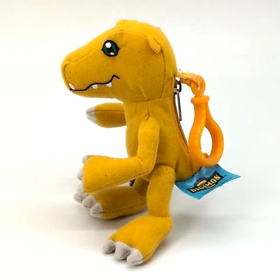 Vintage Digimon Adventure 6’ Agumon Plush Keychain Clip Zipper 2000 Hongo Toei  Foto 1 de 4