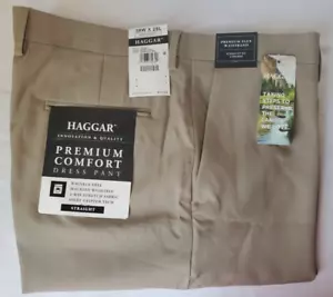 Haggar Herren Premium Komfort Elegant Gerade Passform Hose Faltenfrei Größe 38X29 - Bild 1 von 8
