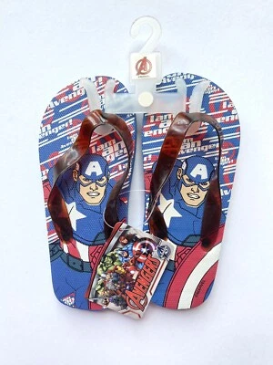 Marvel Avengers Blue Red White Summer Flip Flops Shoe Beach Pool BNWT  13 / 1 UK - Image 1 of 4