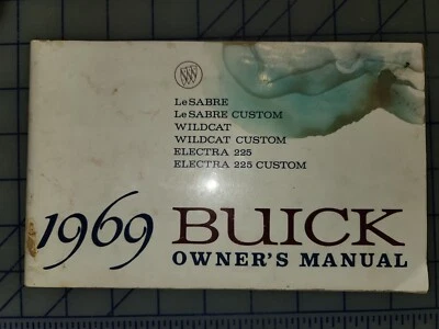 Buick Le Sabre Wildcat Electra 225 1969 manual del propietario original Foto 1 de 4