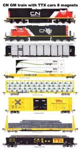Caja ferroviaria nacional canadiense TTX, tren de carga ferroviario 8 imanes Andy Fletcher - Imagen 1 de 1