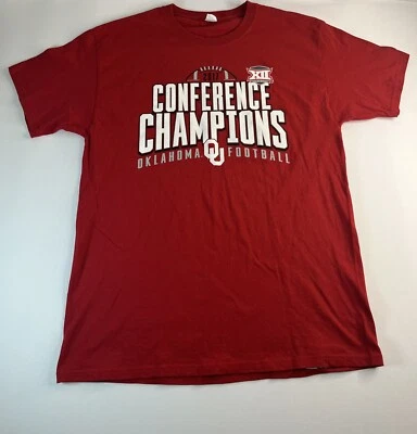 2017 Oklahoma  Football Conference Champions Hanes Large Red - Image 1 of 4