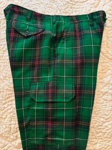 Ralph Lauren Polo Green Tartan Plaid Cargo Sportsman Pants Aztec Indian Chief 35 - Picture 1 of 16