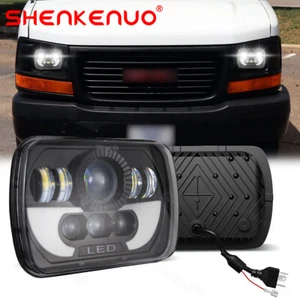 Pair 7x6"inch LED Headlights Hi/Lo Beam Fit GMC Savana 1500 2500 3500 Safari Van - Picture 1 of 16