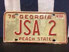 Vintage 1976 Georgia Vanity License Plate “JSA 2”