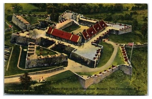 Vista aérea del Museo Fort Ticonderoga en Ticonderoga Nueva York Nueva York Postal - Imagen 1 de 2