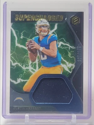 JUSTIN HERBERT 2020 ELEMENTS SUPERCHARGED ROOKIE PATCH RC /199 Q5159 - Image 1 of 2