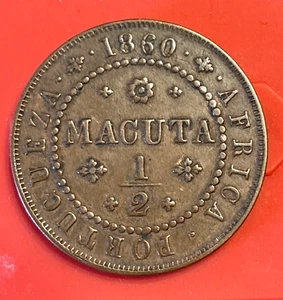 1860 1/2 Macuta Portugal (PORTUGUEZA) Afrika vz/vz - Bild 1 von 2