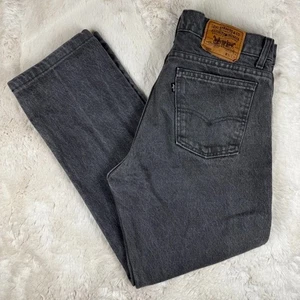 Vintage Levis 505 Jeans Mens W34 L28 Black Gray Faded Black Tab Made USA 1990 - Picture 1 of 11