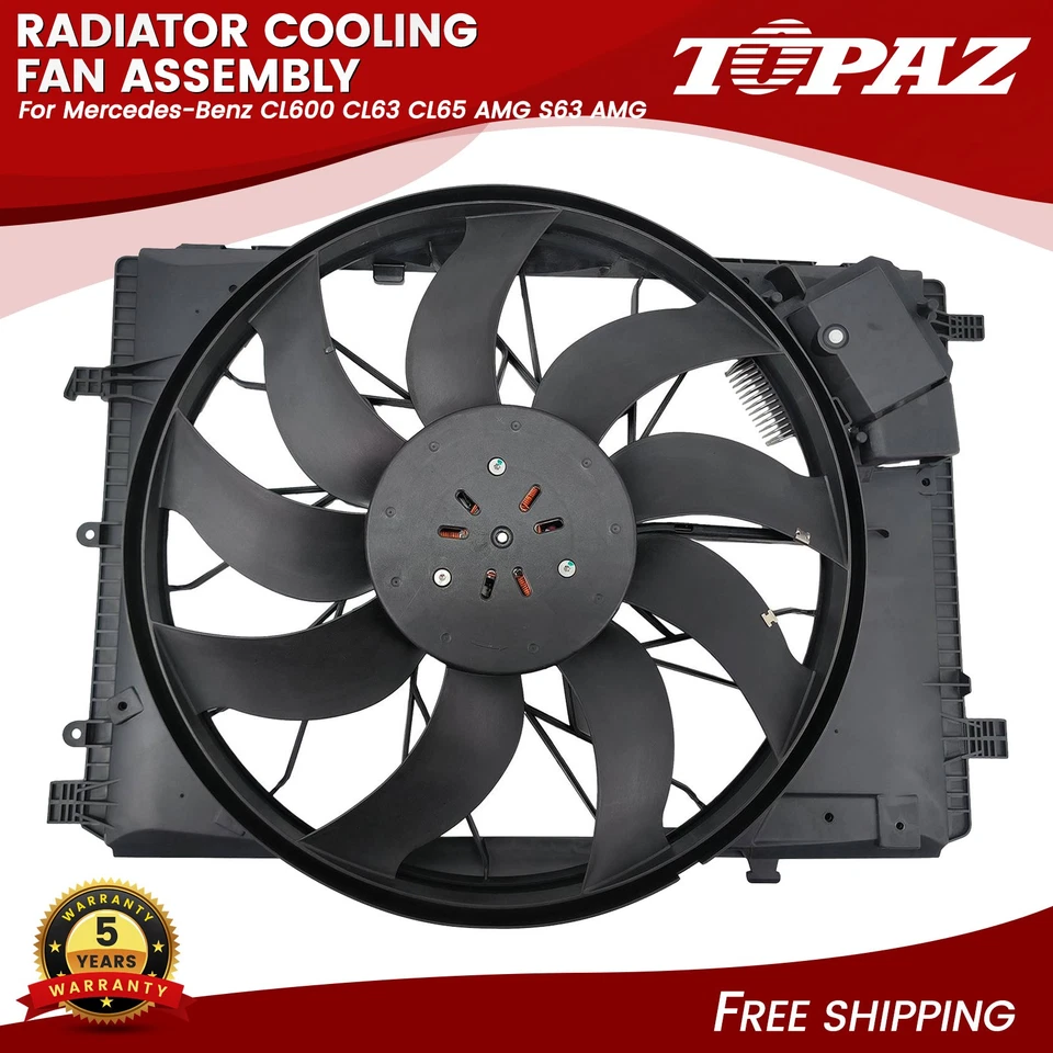 Conjunto de ventilador de refrigeración del radiador para Mercedes-Benz CL600 CL63 CL65 AMG S63 AMG Foto 1 de 4