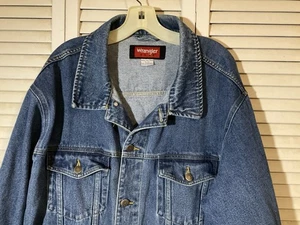 Chaqueta de Camionero Denim Lavado Medio Héroe Wrangler De Colección Para Hombre 100% Algodón 2XL - Imagen 1 de 7