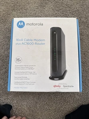 Motorola MG7540  16x4 DOCSIS 3.0 Cable Modem Plus AC1600 WiFi Router NIB - Image 1 of 4