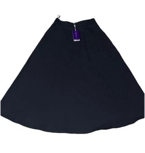 Falda Ralph Lauren Etiqueta Púrpura Clásica Negra Línea A 100% Algodón Hecha en Italia  - Imagen 1 de 14