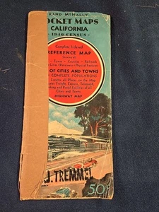California Rand McNally Pocket Map 1940 - Picture 1 of 5