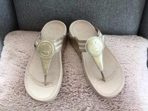 Sandalias FitFlop Walkstar con puntera para mujer UK6 doradas - Imagen 1 de 10