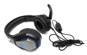 Butfulake Gaming Headset, Headphones/Microphone Model GH-1 Black, Blue, & Silver - Picture 1 of 20