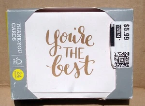 You're the Best 24 Count Note / Tarjetas de agradecimiento con sobres Nuevo en paquete - Imagen 1 de 3