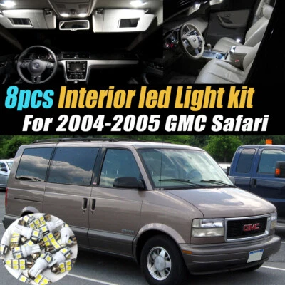 8Pc Car Interior LED Super White Light Bulb Kit For 2004-2005 GMC Safari - Image 1 of 4