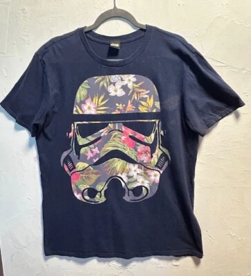 星球大战风暴部队花卉 T 恤 2XL? Flaw海军蓝趣味酷卢卡斯电影 — 第 1/4 张图片