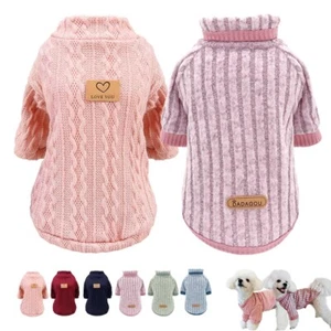 Hundepullover Katzenpullover Strickpullover Mantel Haustier Weste Jacke Welpen - Bild 1 von 32