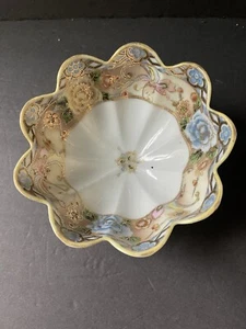 Vintage Nipon Footed Trinket Dish Bowl Moriage Porcelain Handcrafted Asian - Picture 1 of 9