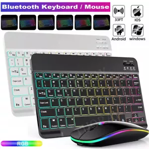 Backlit Bluetooth Keyboard Mouse For HONOR Pad 9 12.1" 2024/X9 X8 Pro V8 V7 V6 - Picture 1 of 32