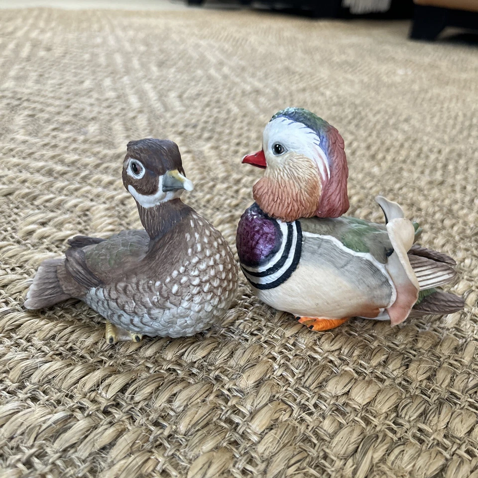 Винтажный мандарин утка пара Boehm фигурка комплект, #40106 Boehm птица фигурка - Изображение 1 из 4