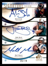2009 UD SP Signature Trios Football #T-BMB Brink Beck Moore Auto /70