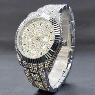 Zirconia AAA grade diamond Quartz Watch | Waterproof Round Calendar |unisex - image 1 of 4