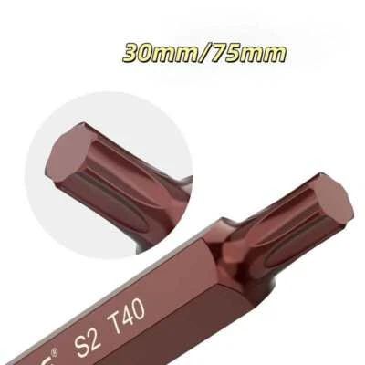 T20 T25 T30 T40 T45 T50 T55 Insert Bit 30mm/75mmTORX Impact Screwdriver Bit - Image 1 of 4