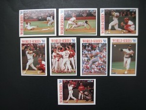 WORLD SERIES CARD SET 1991 FLEER Reds vs A's from 1990 Series Reds Champions
